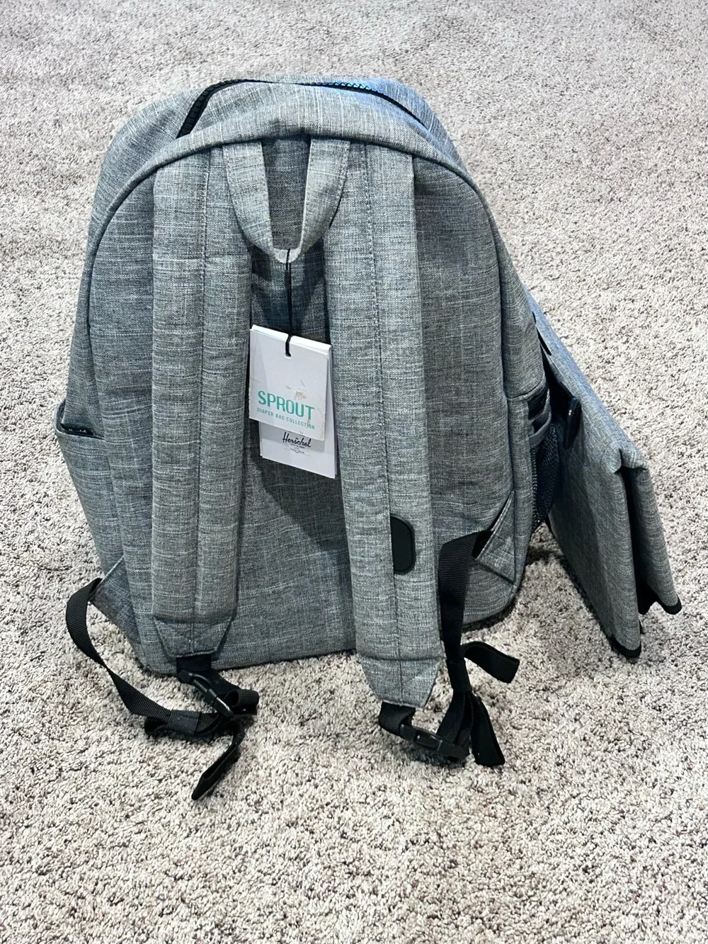 Herschel Supply Co. Settlement Sprout Raven Crosshatch Backpack Changing Mat NEW